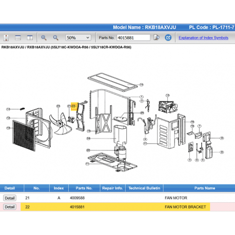 DAIKIN 4015881 FAN MOTOR BRACKET