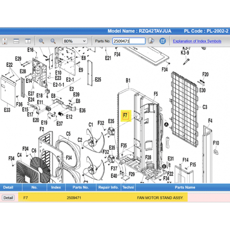 DAIKIN 2509471 FAN MOTOR STAND ASSY.