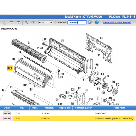 DAIKIN 2538650 SEALING PLATE (HEAT EXCHANGER)