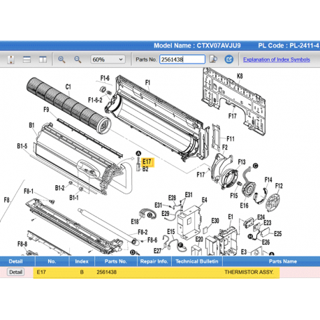 DAIKIN 2561438 THERMISTOR ASSY.
