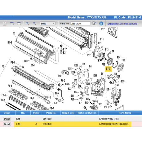 DAIKIN 2561439 FAN MOTOR STATOR (STD)