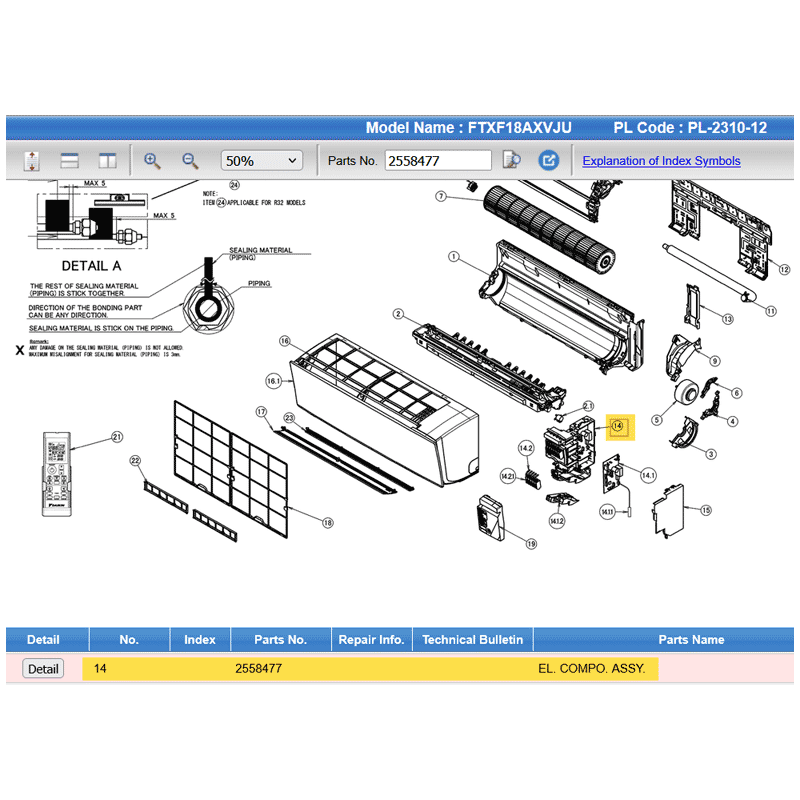 DAIKIN 2558477 EL. COMPO. ASSY