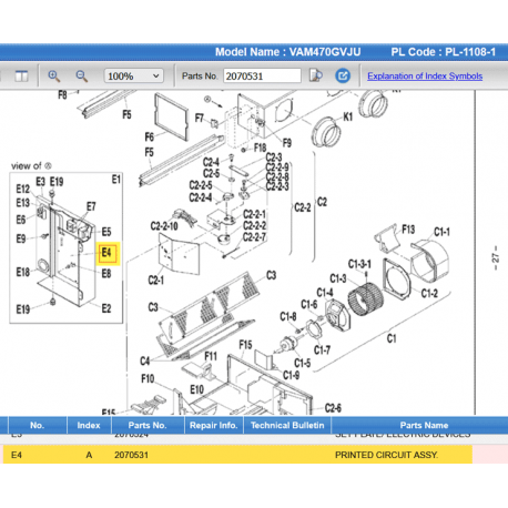 DAIKIN 2070531 PRINTED CIRCUIT ASSY.