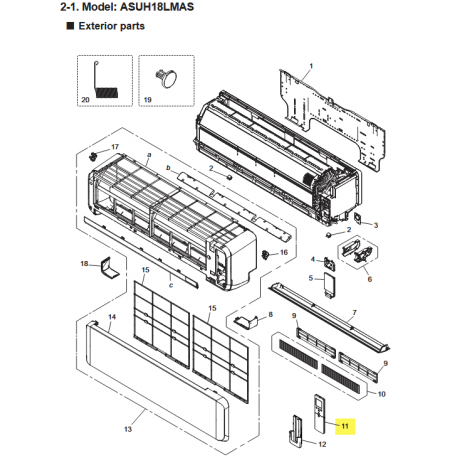 FUJITSU K9352446313 aka 9352446313 REMOTE CONTROL HY ASUH18/24LMAS