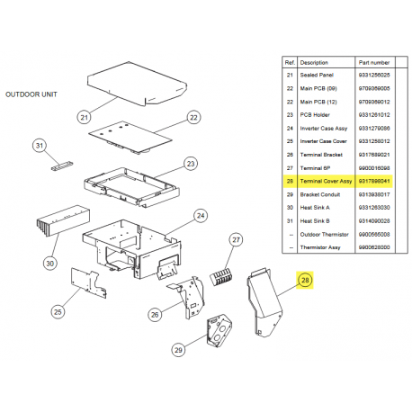 FUJITSU 9317898041 aka 9317898041 COVER TERMINAL OUT RL2