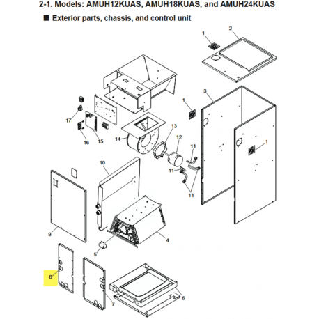 FUJITSU R87FJS040 COIL DOOR LEFT SIDE AMUH A2L
