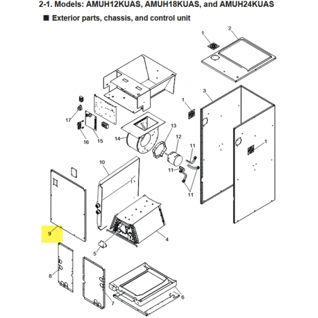 FUJITSU R87FJS039 BLOWER DOOR AMUH & ARUX A2L