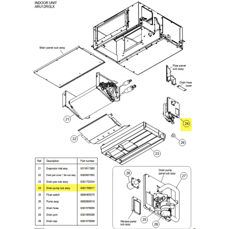 FUJITSU K9381766017 aka 9381766017 DRAIN PUMP SA DA99 ARUH/ARU