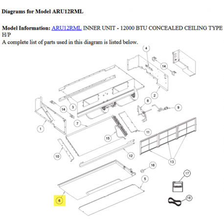 FUJITSU K9364502069 aka 9364502069 DRAIN PAN ARU**RML HVRF DW