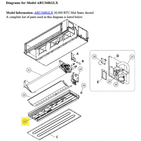 FUJITSU K9381752003 aka 9381752003 DRAIN PAN HY DW