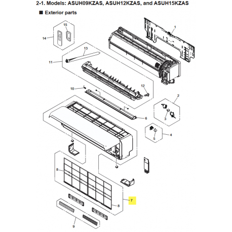 FUJITSU K9384977571 aka 9384977571 FRONT PANEL TA N3E5 ASUH09KJTA A2L
