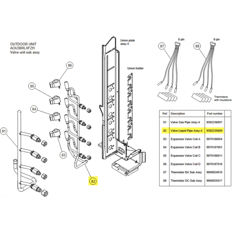 FUJITSU K9382235000 aka 9382235000 VALVE LIQUID PIPE AS-4 36 With EEV