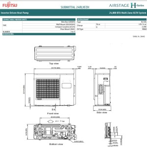 FUJITSU AOU24RLXFZH Outdoor Multi-Zone Condenser Unit Only (Connectable with 2 - 3 Indoor Units Sold Separately)