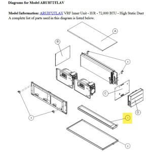 FUJITSU K9379917018 aka 9379917018 DRAIN PAN ARUH VR2 DW