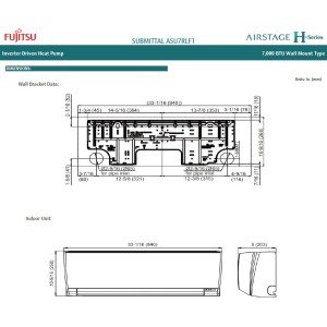 FUJITSU ASU7RLF1 Wall Mounted 7,000 BTU, INDOOR UNIT ONLY (Use with Mix & Match Flex Multi-Zone Outdoor Units Sold Separately)