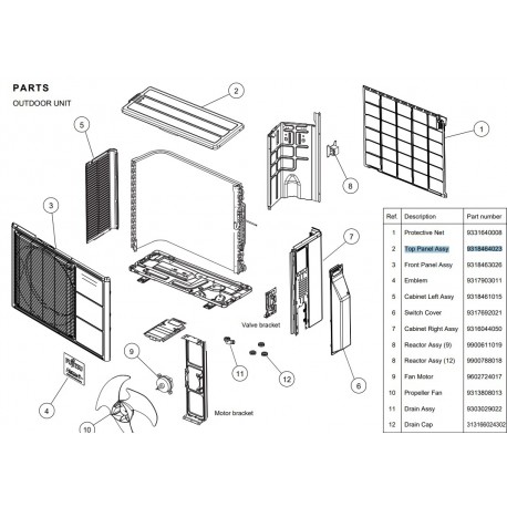  FUJITSU 9318464023 TOP PANEL RLSFH/FF DW