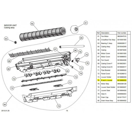 FUJITSU 9318885002 R AND L LOUVER ASU RLS2