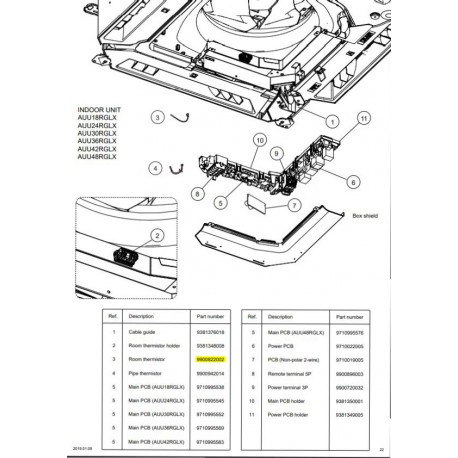 FUJITSU 9900822002 THERMISTOR ROOM HVAB