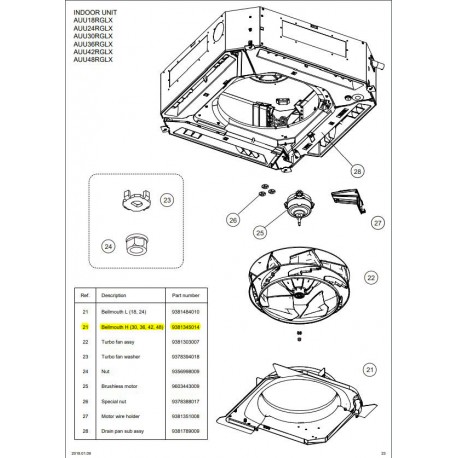 FUJITSU 9381345014 BELL MOUTH H HVAB