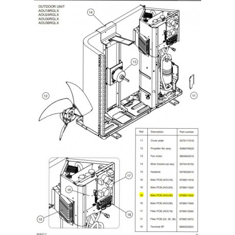 FUJITSU 9708511832 CONTROL PCB 30RGLX HY