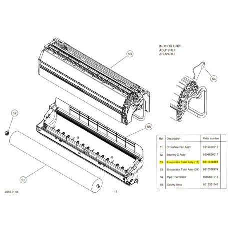 FUJITSU K9315338181 aka 9315338181 EVAPORATOR TA RLF/RLB DW HY