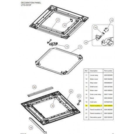 FUJITSU K9381359004 aka 9381359004 INSULATION A PANEL HY