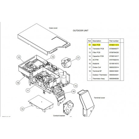 FUJITSU K9708511313 aka 9708511313 CONTROL PCB AOU15RLFFH HY