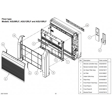 FUJITSU K9316272019 aka 9316272019 BRACKET WALL DW AGU9~15RLF