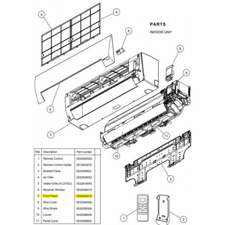 FUJITSU K9332545012 aka 9332545012 PANEL FRONT DW RL2 TLAV1