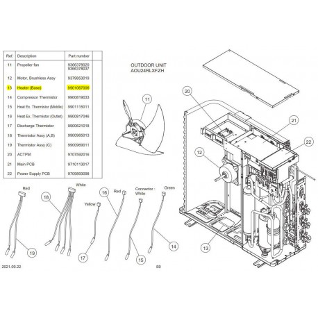 FUJITSU K9901067006 aka 9901067006 Heater (Base)