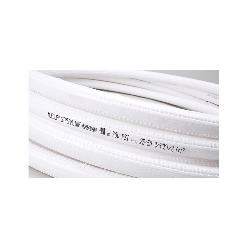 3/8 inch x 50 ft. Line Set Mueller Streamline HVAC Copper Refrigerant Pipes with DURAGUARD PE Insulation