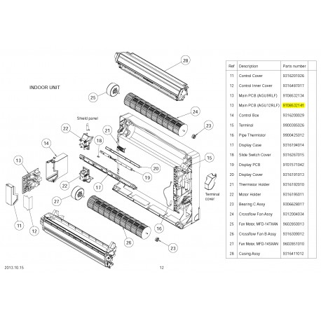 FUJITSU 9708532141 CONTROLLER PCB wTH AGU12RLF HY