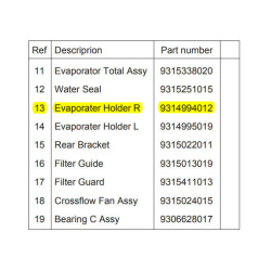 FUJITSU K9315338020 aka9315338020 EVAPORATOR RAC+RLXS DW