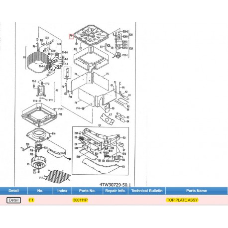 DAIKIN 300111P TOP PLATE ASSY