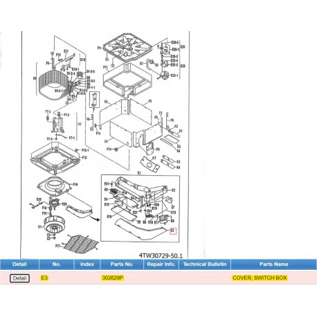 DAIKIN 302629P COVER, SWITCH BOX