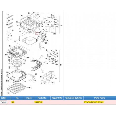 DAIKIN 1492316 EVAPORATOR ASSY.