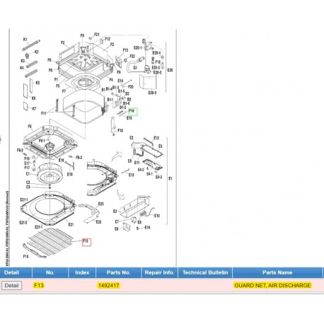 DAIKIN 1492417 GUARD NET, AIR DISCHARGE