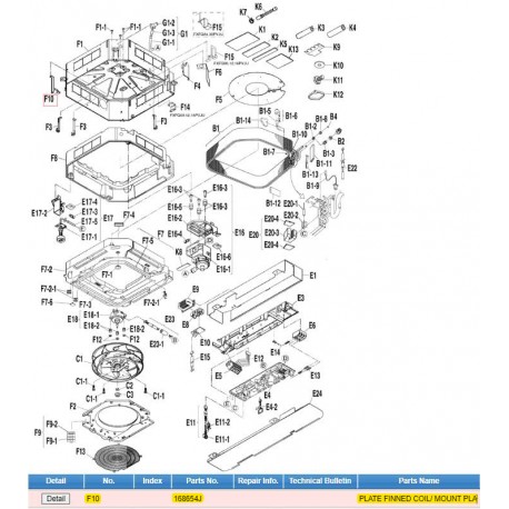 DAIKIN 168654J PLATE FINNED COIL/ MOUNT PLA