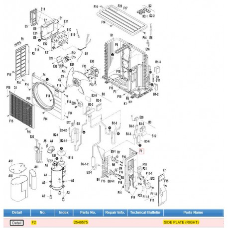 DAIKIN 2540575 SIDE PLATE (RIGHT)