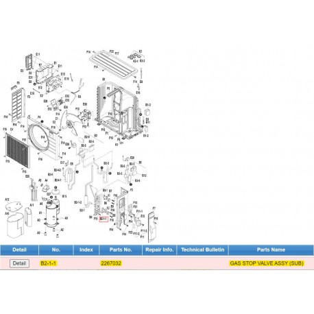 DAIKIN 2267032 GAS STOP VALVE ASSY (SUB)