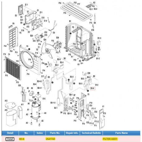 DAIKIN 2541743 FILTER ASSY.