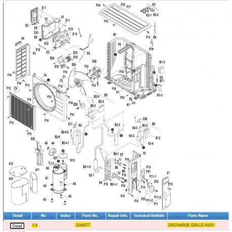 DAIKIN 2540577 DISCHARGE GRILLE ASSY.