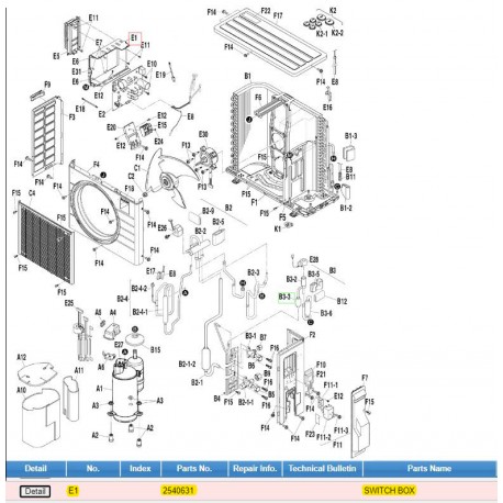 DAIKIN 2540631 SWITCH BOX