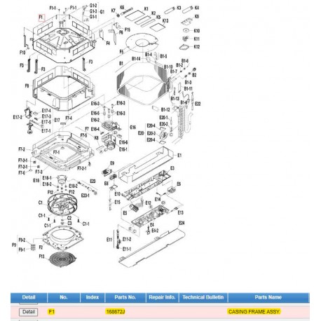 DAIKIN 168672J CASING FRAME ASSY.