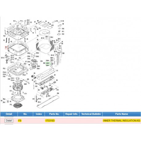 DAIKIN 1703193 INNER THERMAL INSULATION ASSY.