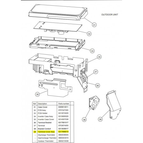 FUJITSU K9317898010 aka 9317898010 TERMINAL COVER RACi