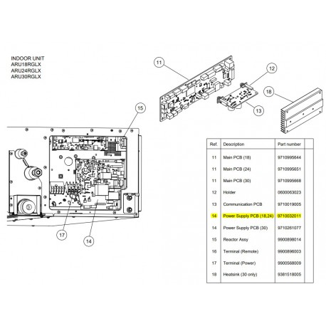 FUJITSU K9710032011 aka 9710032011 POWER PCB HY