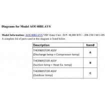 FUJITSU K9900507039 aka 9900507039 THERMISTOR ASSY HVAB