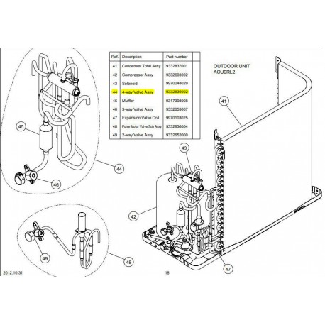 FUJITSU K9332830002 aka 9332830002 VALVE 4 WAY TA 9/12RL2