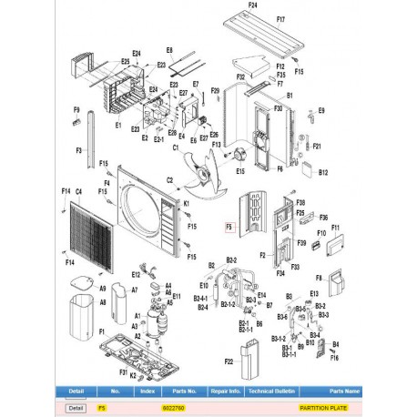 DAIKIN 6022760 PARTITION PLATE